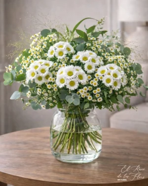 Ramo de margarita blanca en El racó de les flors en Montmeló