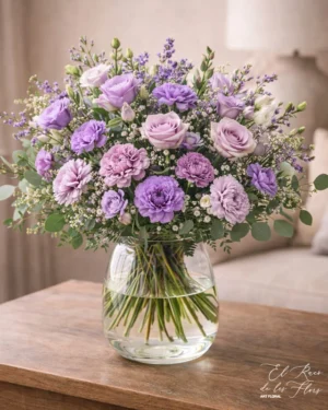 Ramo de florista tonos lila