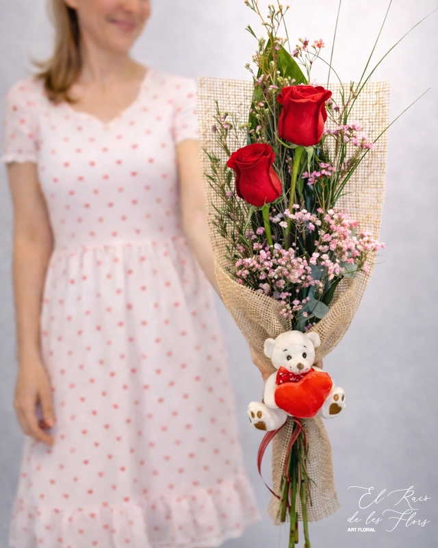 Dos rosas rojas San Valentín.